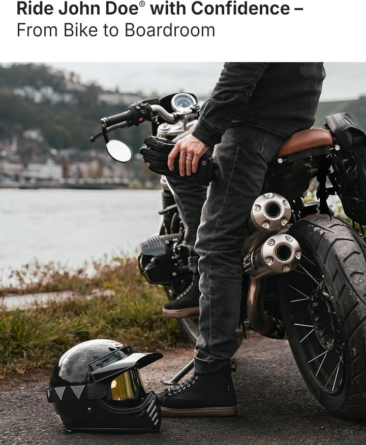 JOHN DOE Motorradschuh Neo | XTM Made with DuPont Kevlar | Threepoint Protection| Rutschfeste Sohle