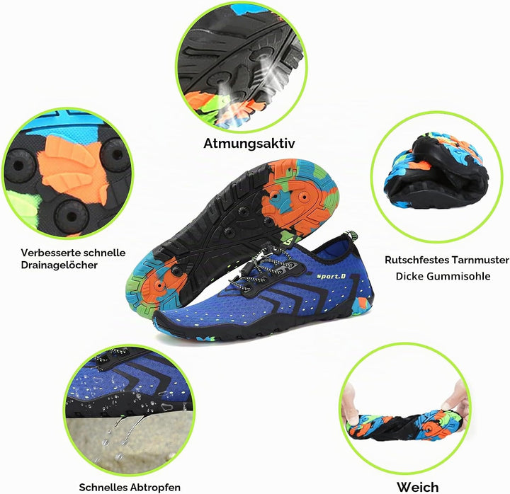 SAGUARO Badeschuhe Strandschuhe Aquaschuhe Wasserschuhe Surfschuhe Schwimmschuhe für Damen Herren Ki