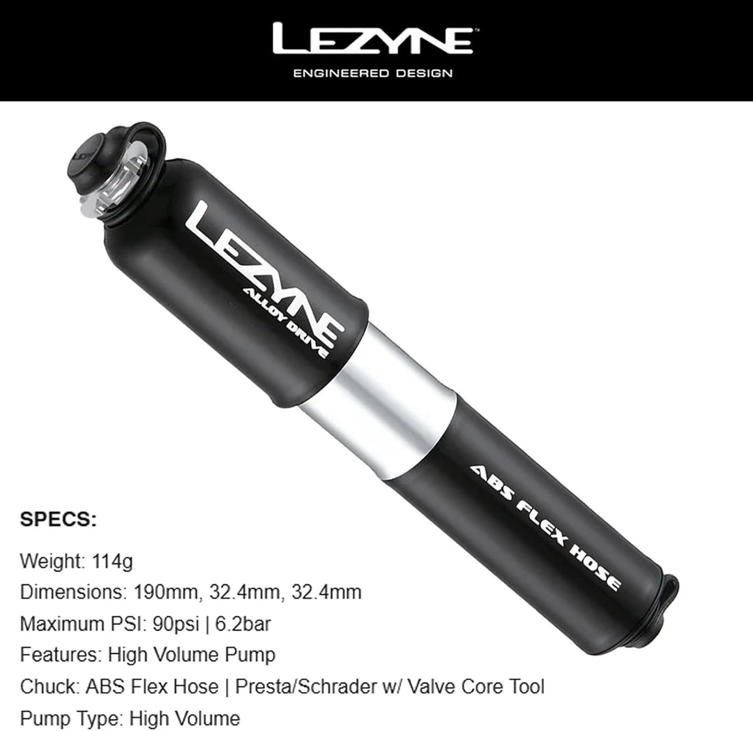 Lezyne Minipumpe CNC Alloy Drive S Black/Hi Gloss, S Black/Hi Gloss