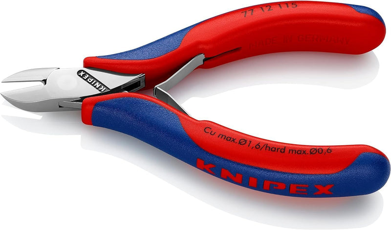 Knipex Elektronik-Seitenschneider mit Mehrkomponenten-Hüllen 115 mm 77 12 115 runder Kopf, mit Facet