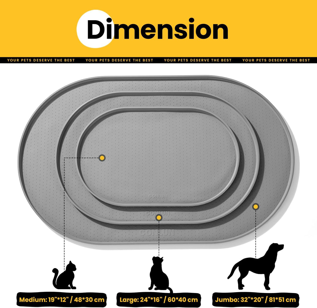 Conlun Napfunterlage Hund,1,2cm Hohe Ränder Futtermatte Katzen zur Vermeidung von Verschüttungen,BPA