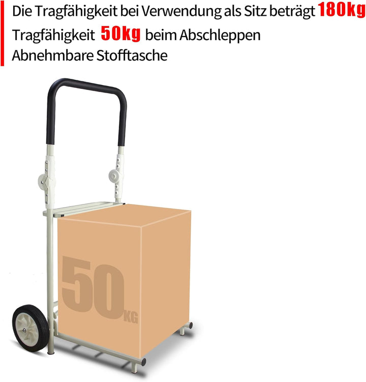 Einkaufstrolley, Klappbarer bis 50kg Einkaufswagen 120L Einkaufstasche Shoppingtrolley Handwagen für