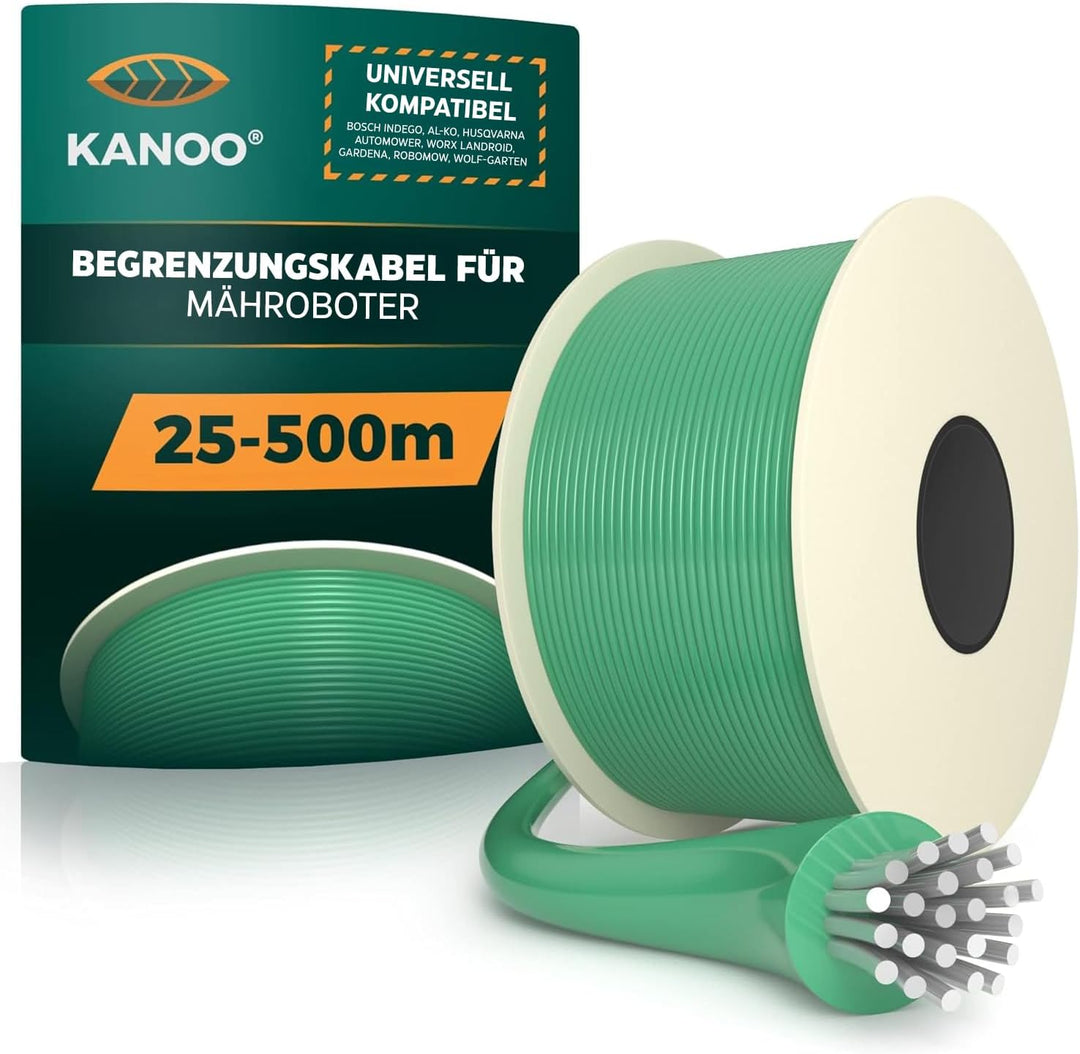kanoo® Universal Begrenzungskabel für Mähroboter – Begrenzungsdraht für Rasenroboter – Premium Mähro