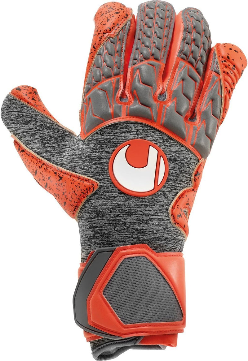 uhlsport Aerored Supergrip Hn Torwarthandschuhe 9 dark grau melange/fluo rot, 9 dark grau melange/fl