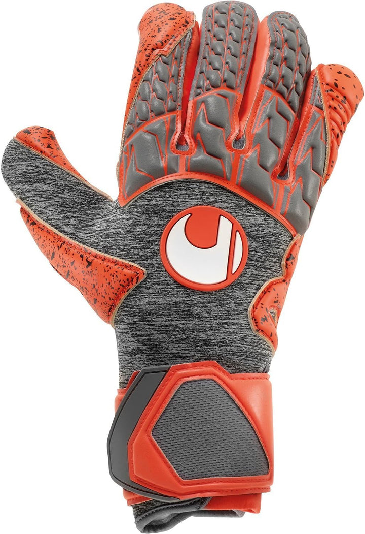 Uhlsport Erwachsene Aerored Supergrip HN Torwarthandschuhe 10 dark grau melange/fluo rot, 10 dark gr
