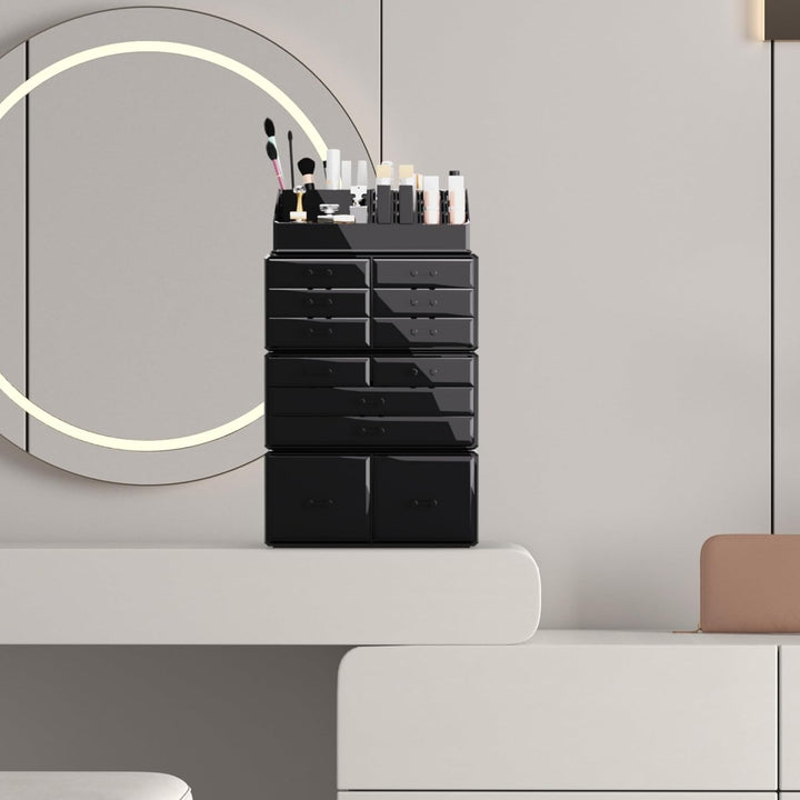 Readaeer Makeup Organizer/Kosmetik Aufbewahrungsbox/Schmink Aufbewahrungskasten in 4 Lagen， ist für