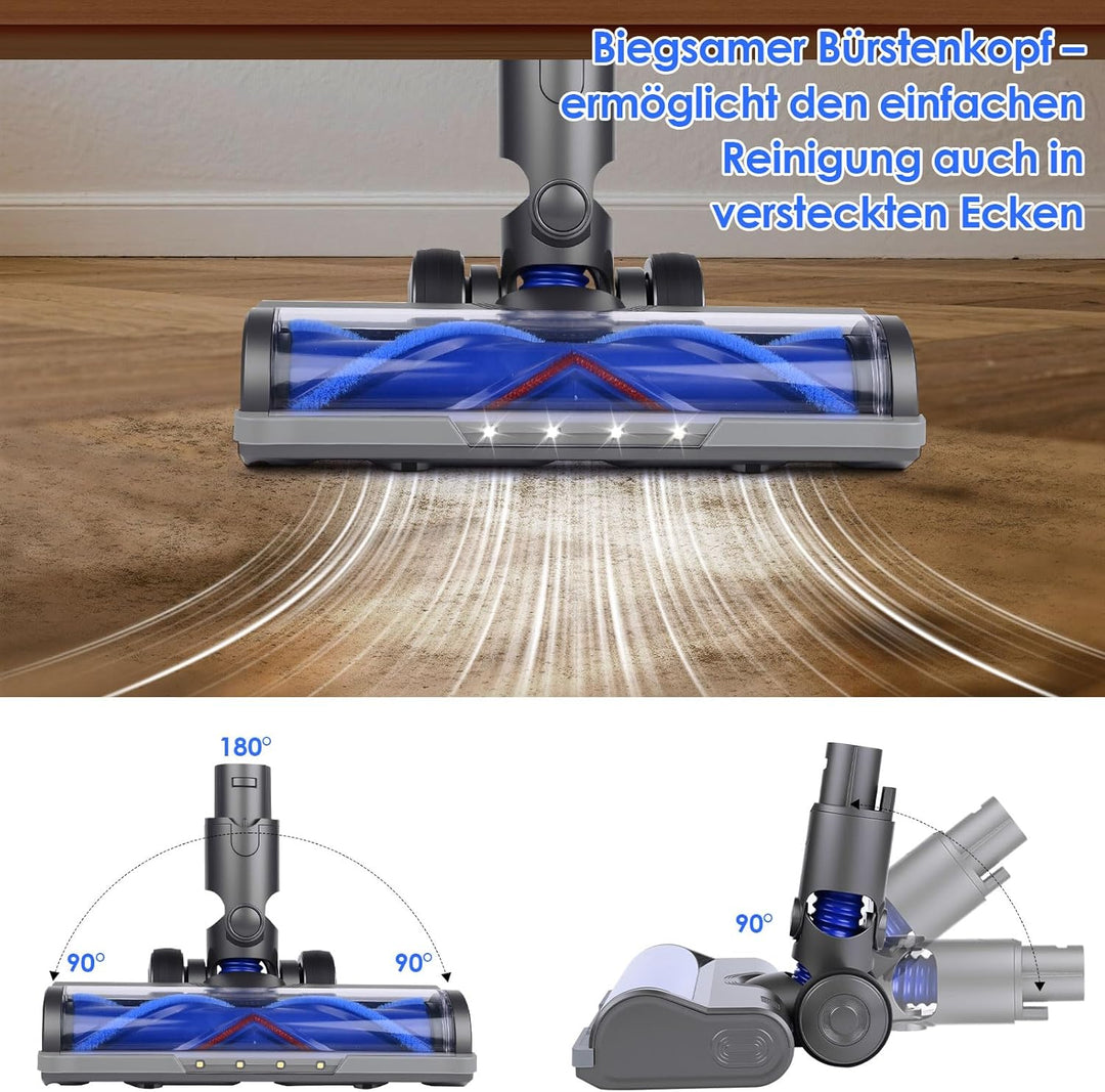 Elektrische Bürste kompatibel für Dyson V6 DC59 DC61 DC62 DC74, Hartboden-Aufsatz mit LED-Licht, Tur