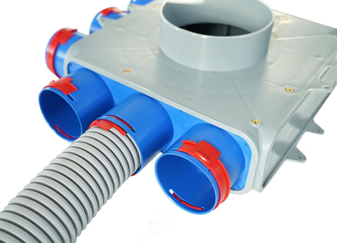 HG Hava Luftverteiler, Rekuperator mit 8 Anschlüssen, Einfache Installation durch Schnappverbindung,