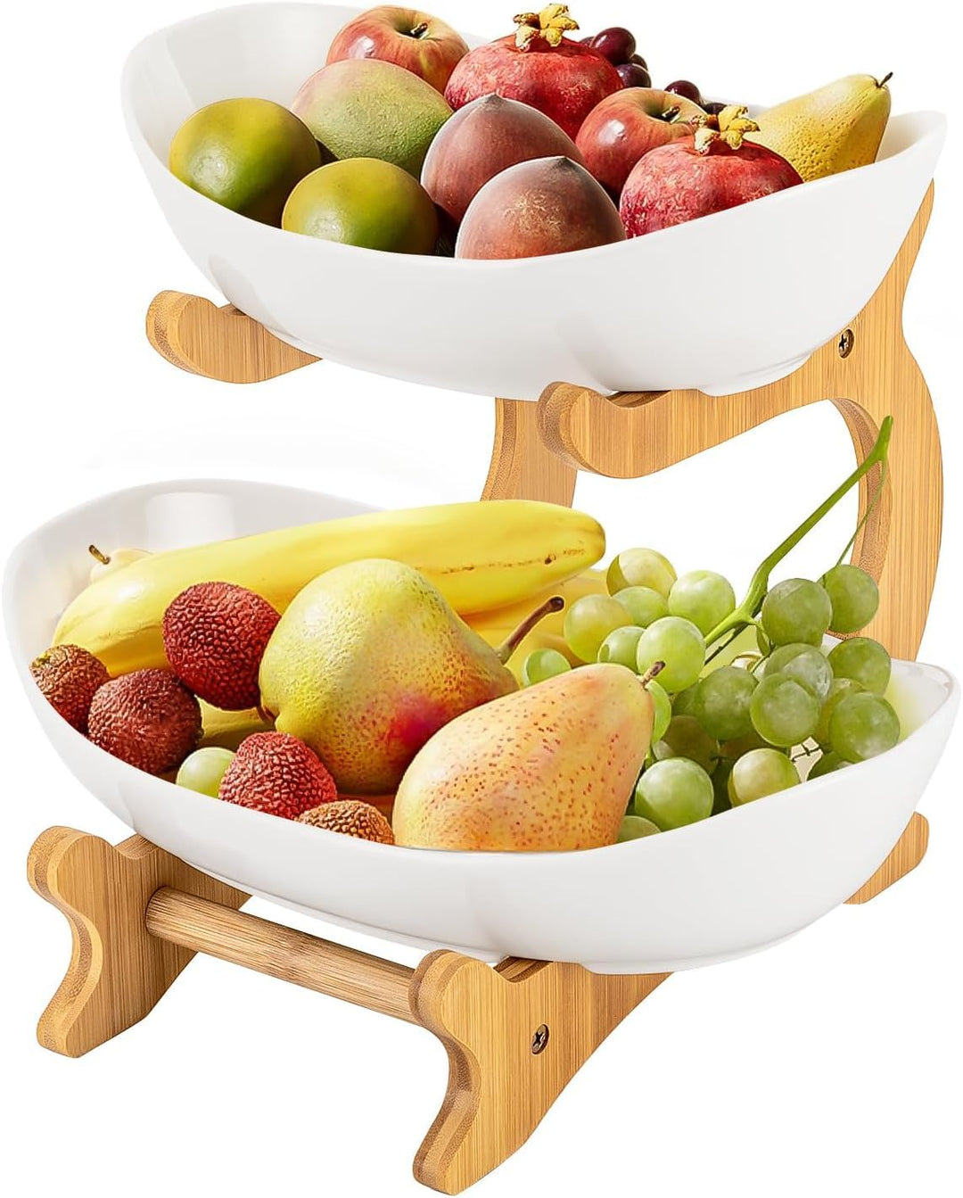 Obst Etagere Keramik Obstschale mit 2 Etagen Keramik Obstteller 2 Ebenen ObstEtagere Obstschale Etag
