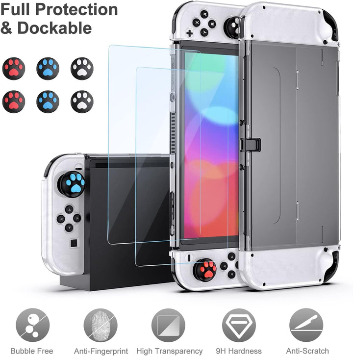 Switch Tasche für NS Switch OLED - innoAura 18 in 1 Switch Zubehör mit Switch Hülle, Switch Spiele A