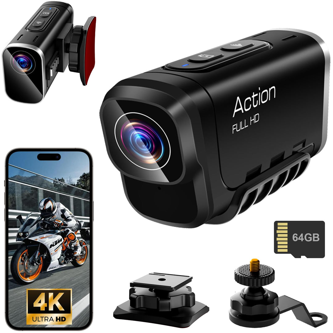Action Cam 4K WiFi, Dual-Objektiv-Stabilisierung Helmkamera, 6 Stunden Aufnahmezeit Actionkameras mi