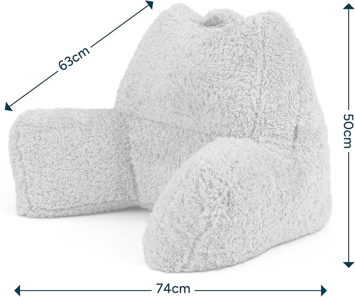 Icon Teddybär Rückenlehne Lesekissen, Beige, 2er Pack, Lesekissen Flauschig mit Sitzsack Füllung, Rü