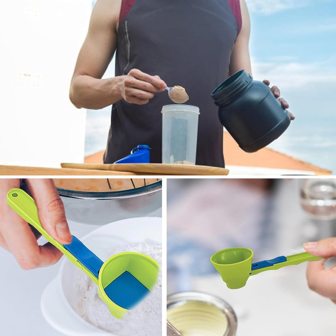 2 Stück Dosierlöffel, Trichter Scooper, Pulver Portionierer, Trichter Schaufel für Pulver, Slide Sco