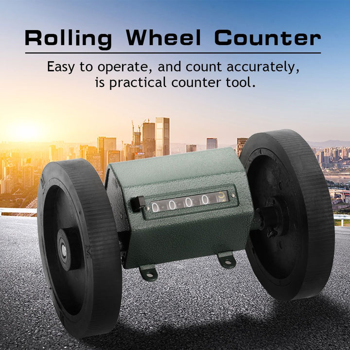 Mechanische Längenzähler Meter Counter Rolling Wheel 5 Stellen 0-9999,9m zum Zählen Messlänge, Max.