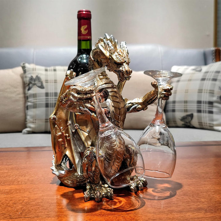 OUTOUR Gothischer Metall-Weinregalständer (29,5 cm Höhe) für Home-Bars, Man Caves & einzigartige Dek