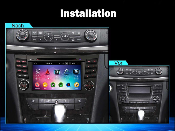Erisin 8-Kern 4GB+64GB Android 14 Autoradio Bluetooth GPS Navi für Mercedes Benz E Klasse W211 CLS K