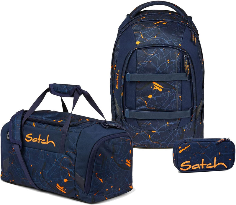 satch Pack Schulrucksack Set 3tlg. mit Sporttasche und Schlamperbox Urban