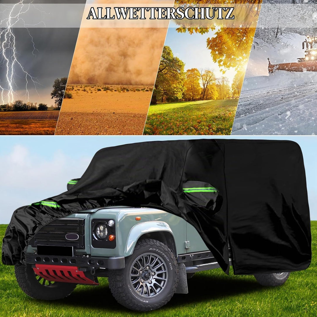 Autoabdeckung Wasserdicht Ersatz für Land Rover Defender 110 1990-2016, Vollgarage Autoplane Outdoor