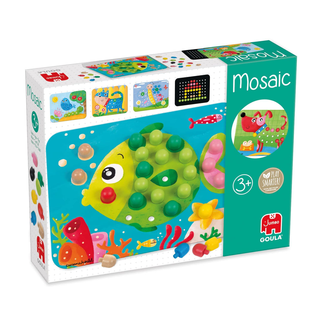Jumbo Spiele D53136 - GOULA Mosaik Spiel Holzspielzeug für Kleinkinder, Ab 3 Jahren