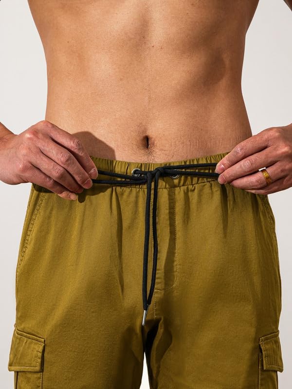Elegancity Kurze Hosen Herren Cargo Shorts Sommer Freizeithose Kurze Elastische Taille Chino Shorts