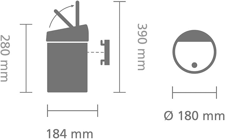 Brabantia Touch Bin 3L mit Kunststoffeinsatz - Matt Steel Fingerprint Proof 3 Liter Matt Steel Finge