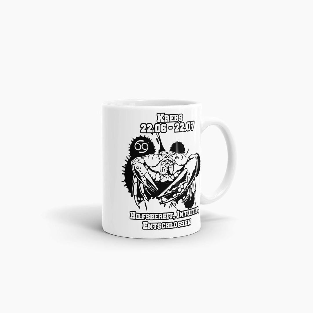 Sternzeichen-Tasse Krebs - Weiss - Geburtstag/Astronomie/Sternen-bilder/mit Spruch/Witzig/Kaffeetass