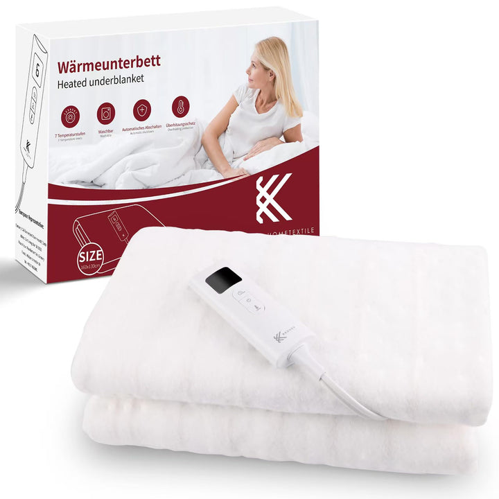 REDKEY Wärmeunterbett mit Abschaltautomatik, Heizdecke Unterbett mit 7 Temperaturstufen, Heizunterbe