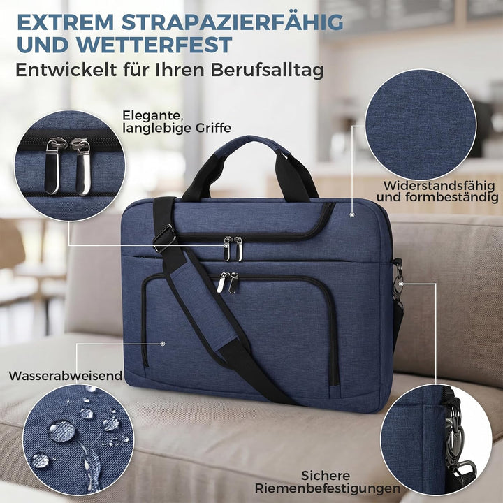 BERTASCHE Laptoptasche 17 Zoll - 17,3 Zoll Notebooktasche für Herren Damen, Computertasche für Reise