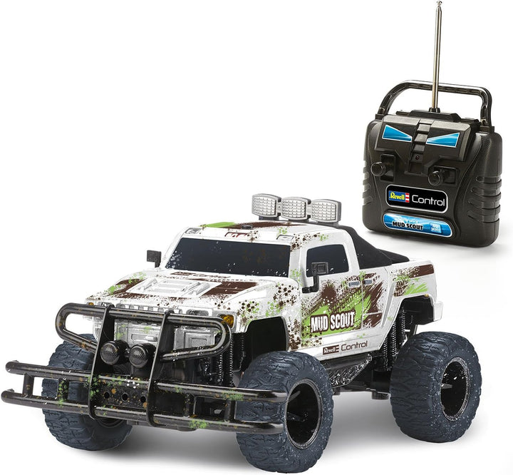 Revell 24643 RC Monster Truck 40MHz-Fernbedienung, ca. 36 cm, LED-Beleuchtung Monstertruck MUD SCOUT