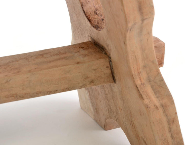 Divero Eckiger Sitzhocker Molokai aus Suar-Holz - Reine Handarbeit – Farbe: Braun