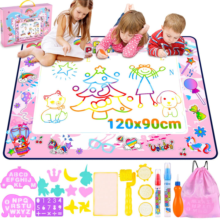 Nabance Malmatte mit Wasserstift Wasser Matte Doodle 120 * 90cm Wassermalmatte Super Gross XXL Drawi
