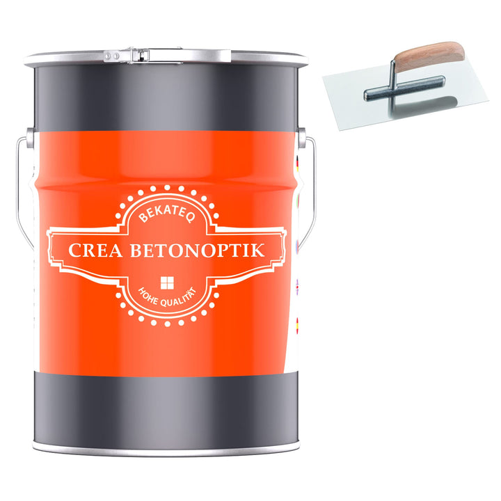 BEKATEQ Betonoptik in Betongrau 12kg, Moma Style Betonlook bis 30qm Betonspachtel inkl. Werkzeug, Ef