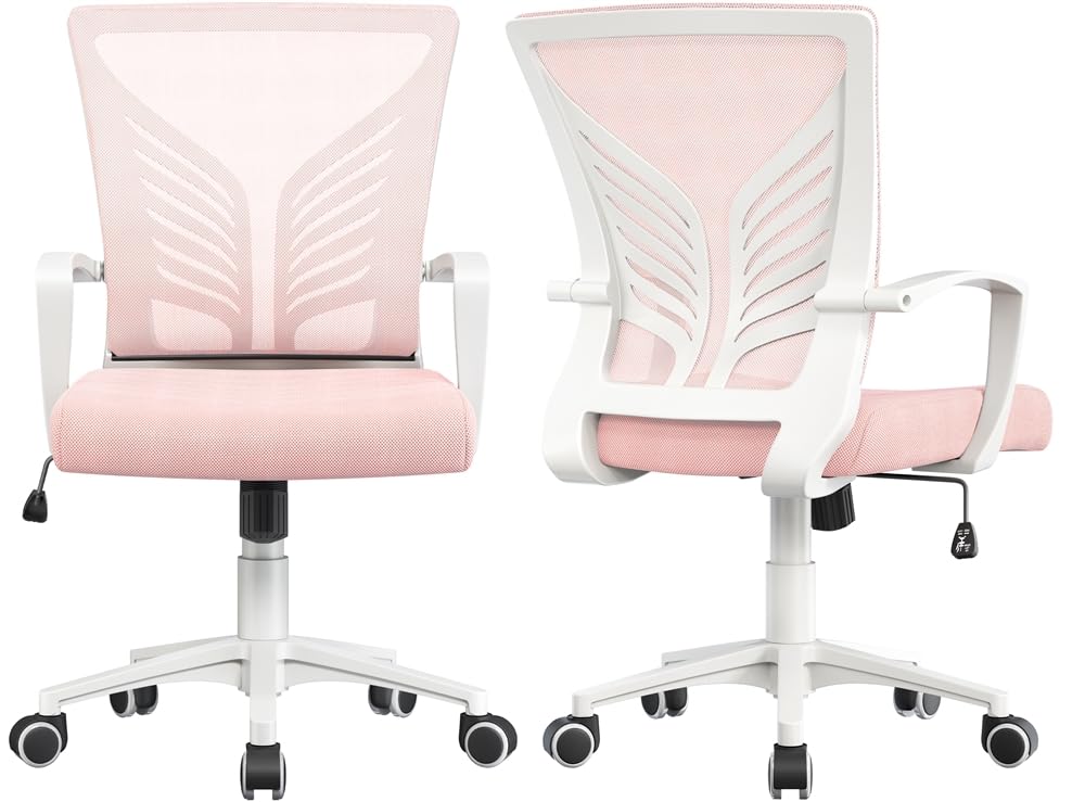 Yaheetech 2er-Set Bürostuhl Ergonomischer Drehstuhl Höhenverstellbarer Bürostuhl Mesh Computerstuhl
