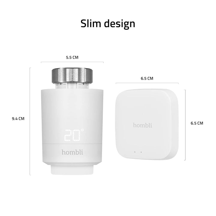 Hombli Smartes Heizkörperthermostat Starter Kit mit App-Funktion | Heizungsthermostat mit Sprachsteu