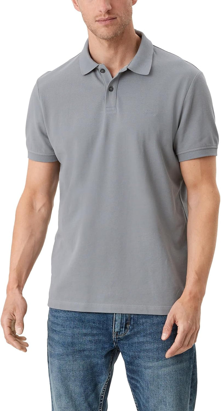 s.Oliver Baumwoll-T-Shirt mit frontseitigem Artwork-Print S 95a1_schiefergrau, S 95a1_schiefergrau