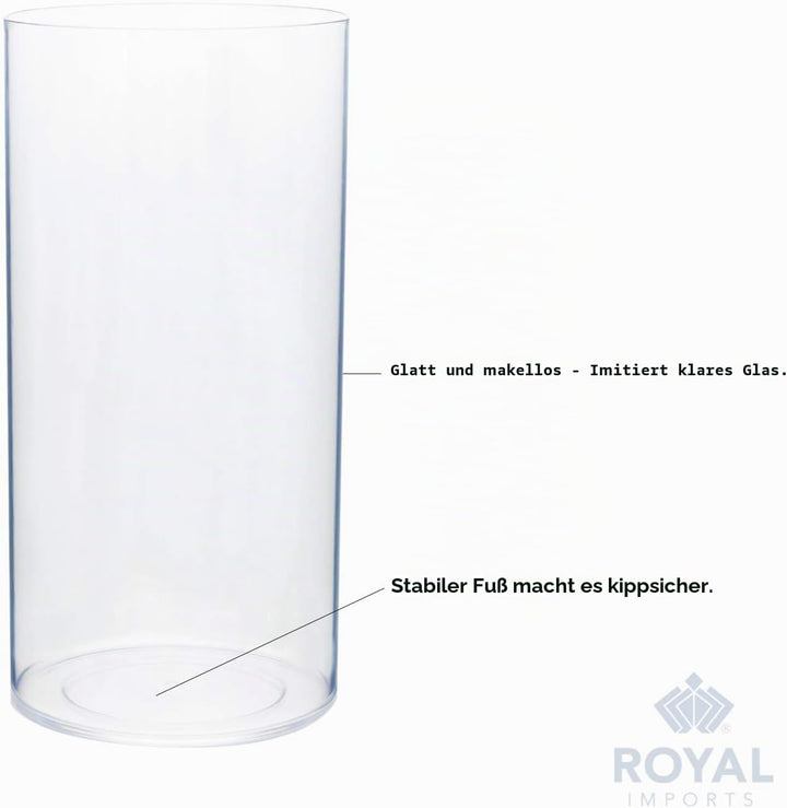 Royal Imports Blumenvase, Acryl, Zylinder, dekorativer Mittelpunkt für Zuhause oder Hochzeit, Nicht