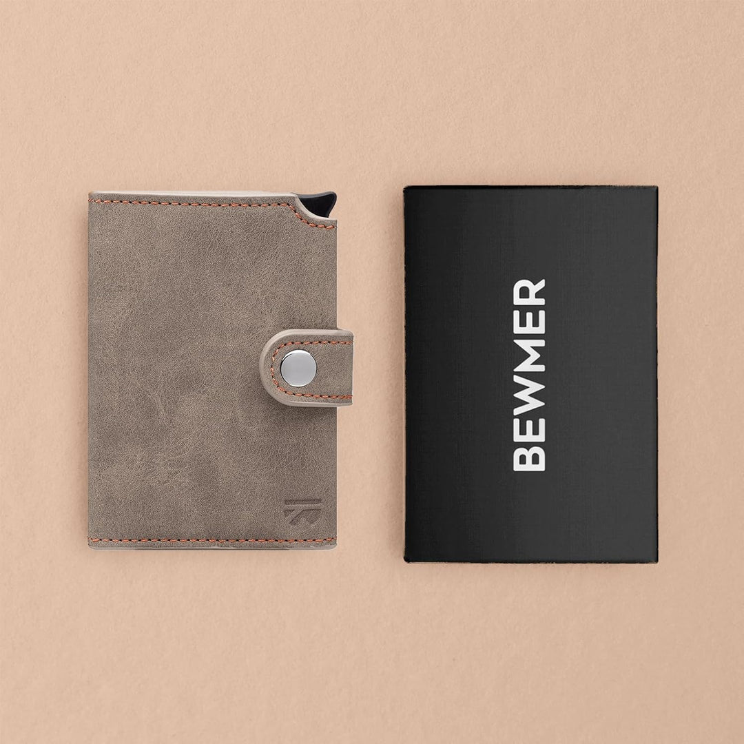 BEWMER 2 Shielded | Herren und Damen Slim Wallet mit RFID-Schutz Anti-Cloning | Kartenetui mit Münzf