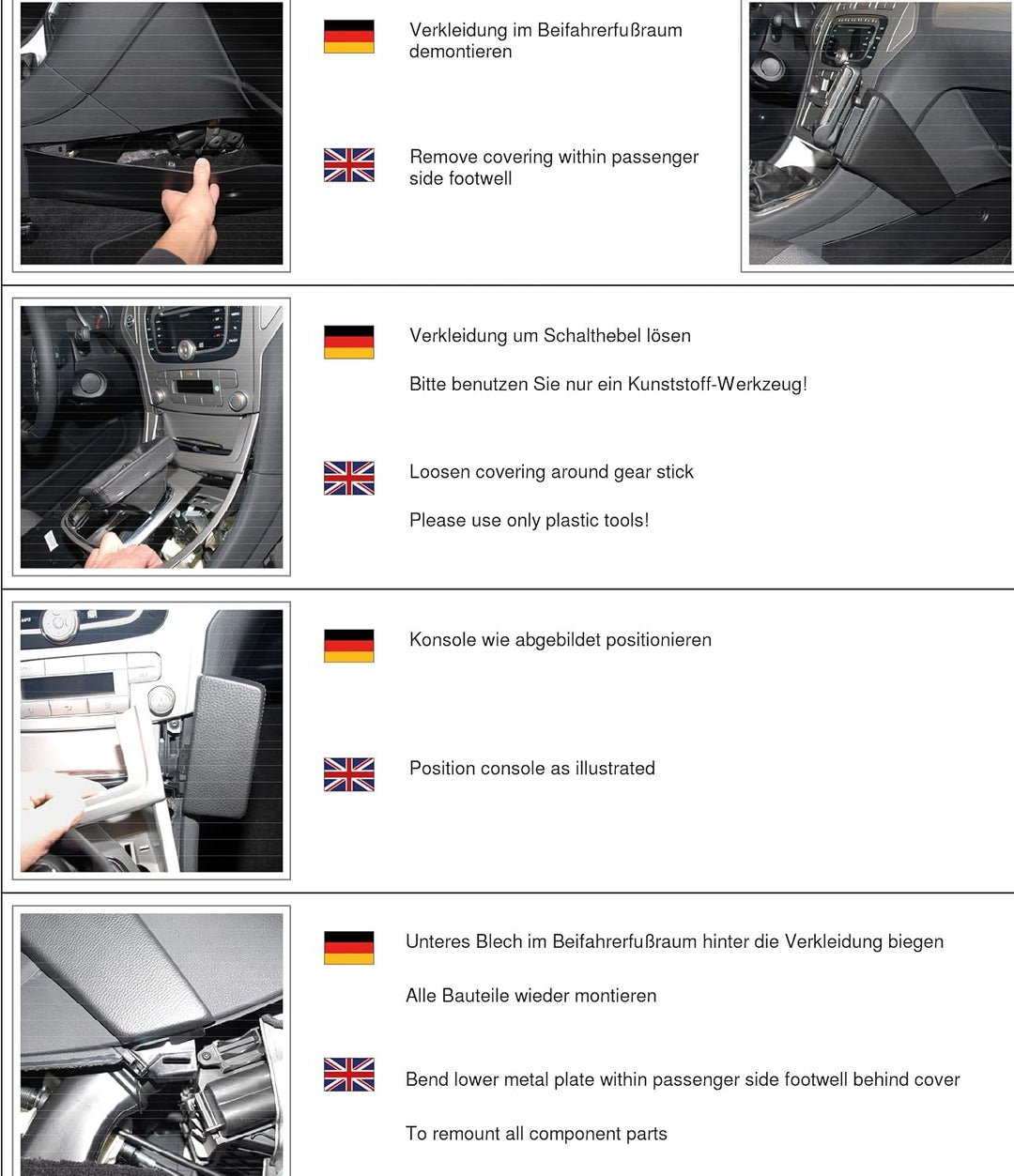 KUDA 095695 Halterung Kunstleder schwarz für Ford Mondeo (BA7) ab 06/2007 & ab 2013, 095695