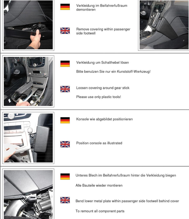 KUDA 095695 Halterung Kunstleder schwarz für Ford Mondeo (BA7) ab 06/2007 & ab 2013, 095695