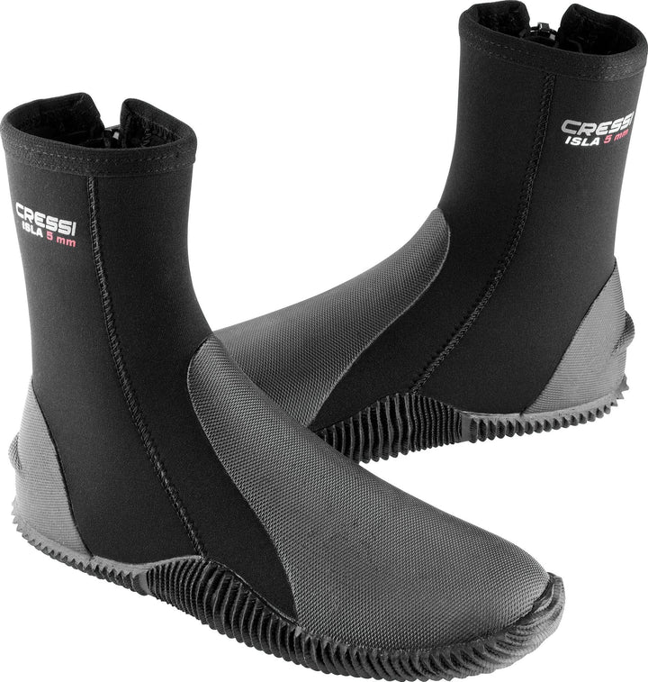 Cressi Isla Boots - Unisex Tauchschuhe aus Neopren Shwarz mit Gummisohle 3mm Small, 3mm Small