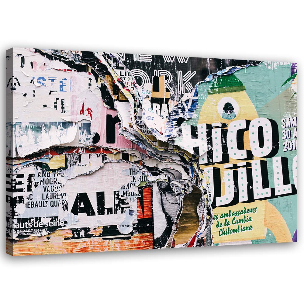 Feeby Vlies Leinwandbild Strassenkunst 80x60 cm Wand Bild Kunstdruck Deko Wohnzimmer Wohnungs Deko P