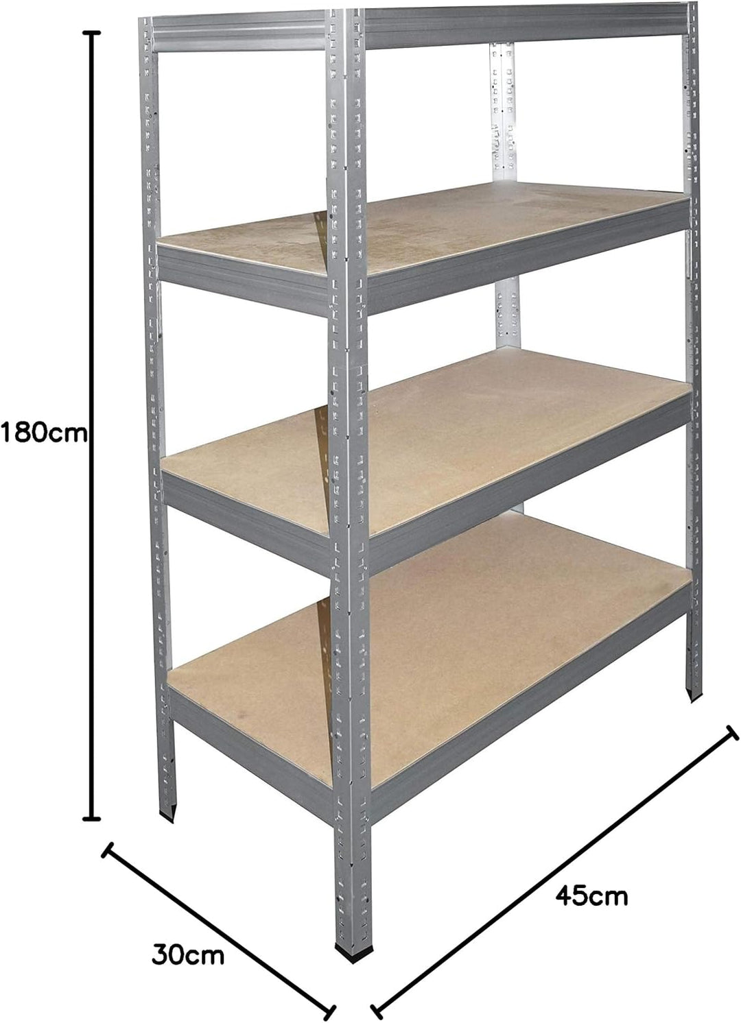 shelfplaza® 180x45x30cm Profi Schwerlastregal verzinkt/Metallregal mit 4 Böden à 200kg Tragkraft/Kel