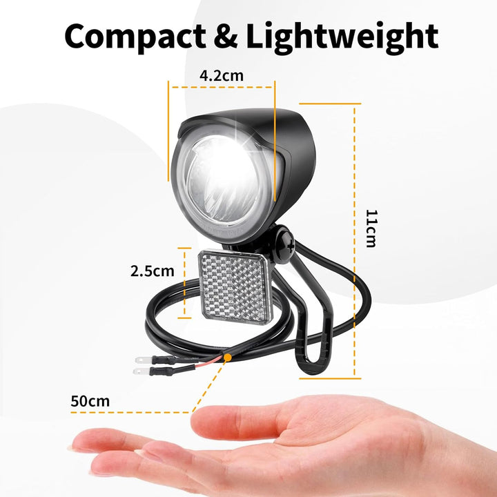E-Bike Dynamo LED Fahrradlicht 30-100 LUX mit StVZO Zulassung - Fahrradlampe Frontlicht &amp; Scheinwerf