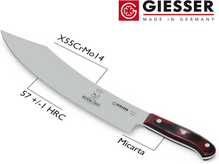Giesser seit 1776 - Made in Germany - Kochmesser 30 cm Rocking Chefs, PremiumCut Barbecue No 1, Küch