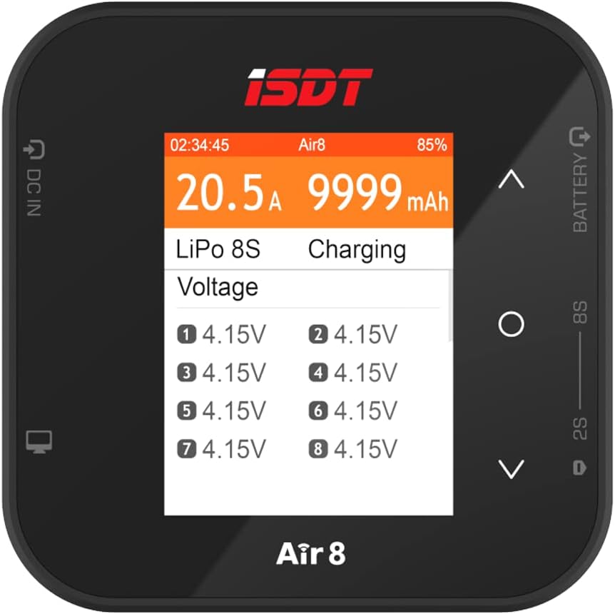 ISDT AIR8 500W 20A Lipo Akku Balance Ladegerät Smart Digital Ladegerät für RC 1-8S Akku Batterien, 5