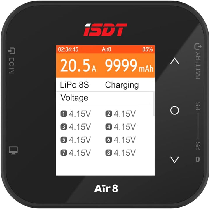 ISDT AIR8 500W 20A Lipo Akku Balance Ladegerät Smart Digital Ladegerät für RC 1-8S Akku Batterien, 5