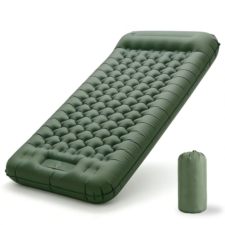 Aufblasbare Schlafmatte Extra Breit Extra Dick Campingmatte mit Fusspumpe Leicht und Robust für Outd