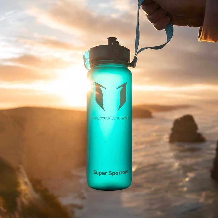 Super Sparrow Trinkflasche - Tritan Wasserflasche - 350ml, 500ml, 750ml, 1000ml - BPA-frei - Ideale