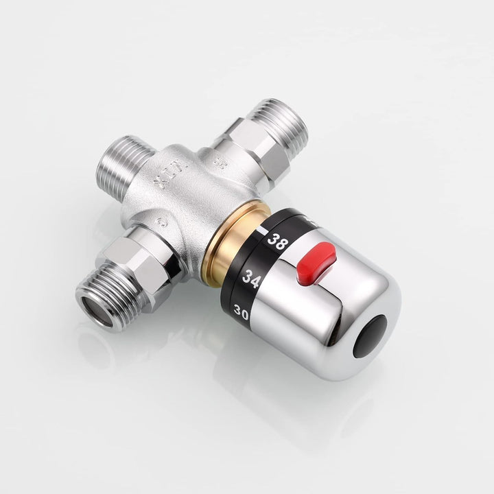 CIENCIA Thermostatventil 1/2 zoll 3 Wege Ventil Thermostat Messing Duschthermostat Brausethermostat