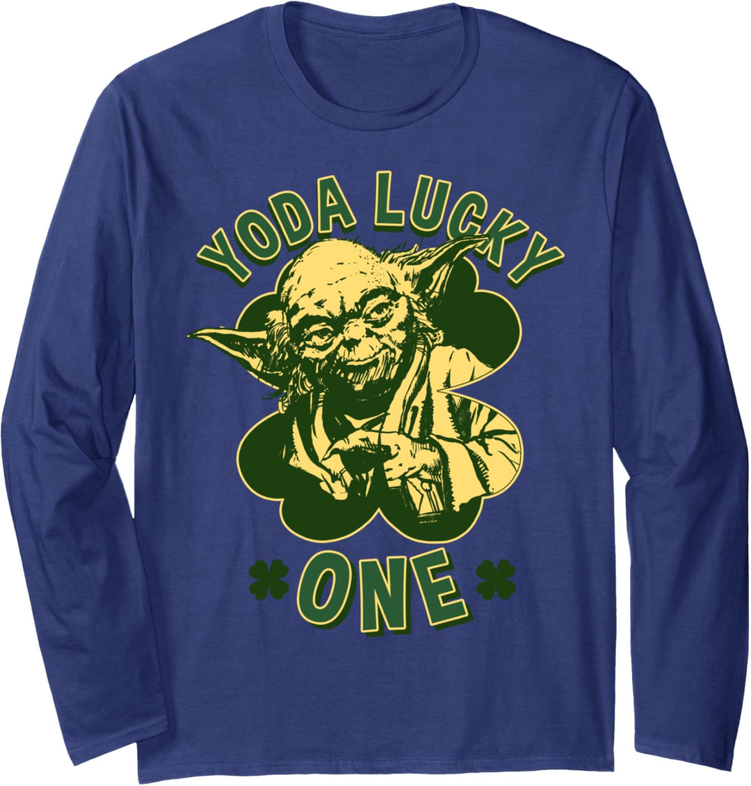 Star Wars Yoda Lucky One Retro St Patrick's Day Langarmshirt